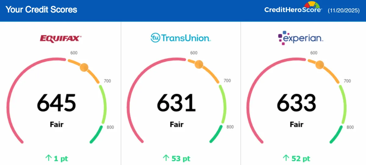 Credit report update showing removed negative items, client result 21