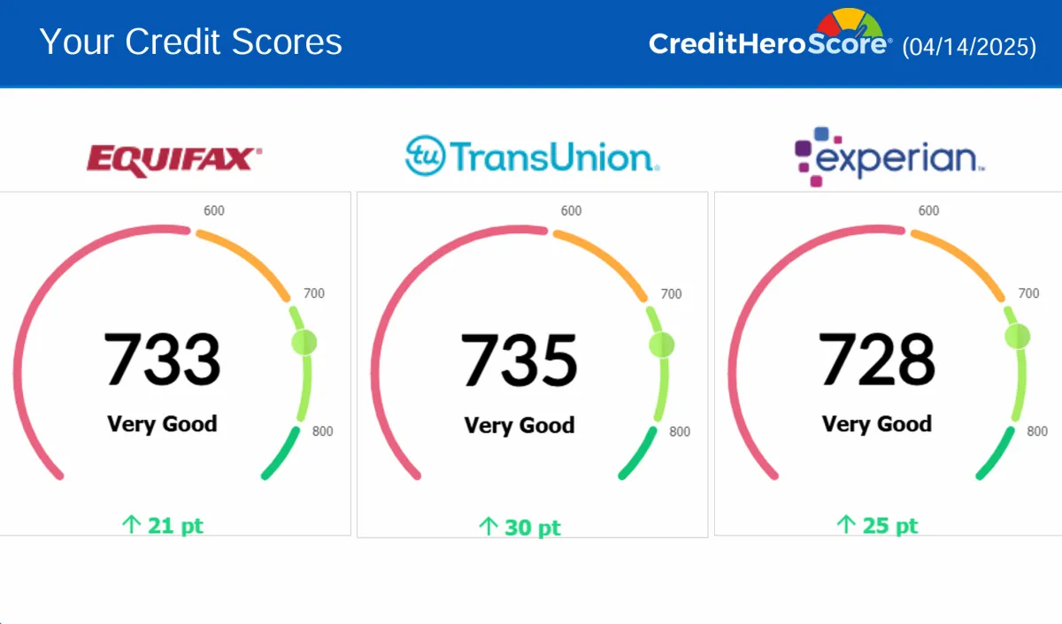 Credit report update showing removed negative items, client result 25