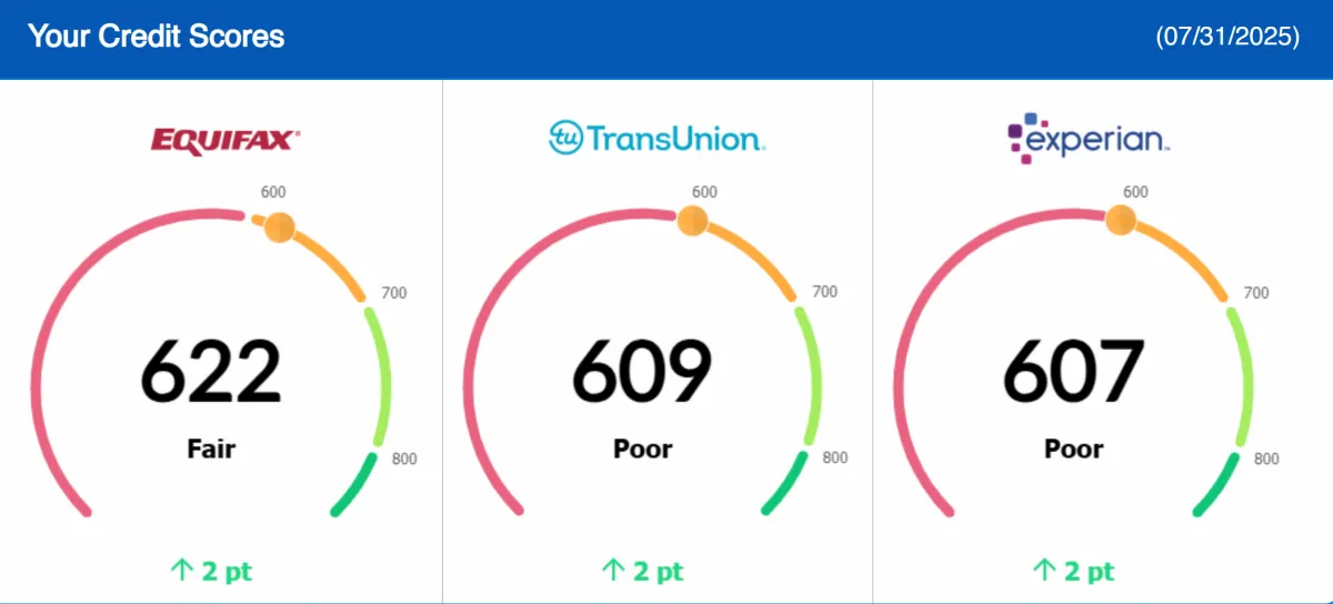 Credit report update showing removed negative items, client result 5