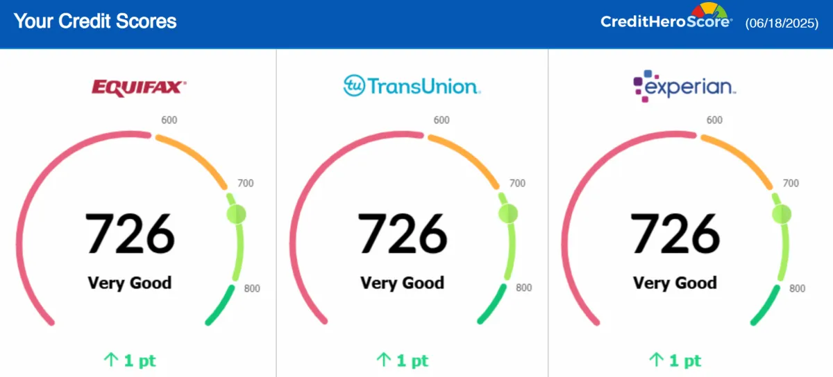 Credit report update showing removed negative items, client result 6